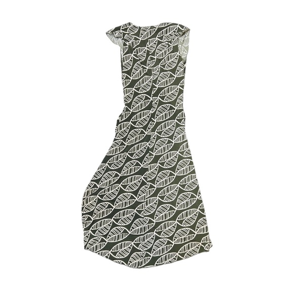 Y2K Xoxo Boho Green Leaf Pattern Low Cut Midi Dress Size Small - Picture 5 of 5